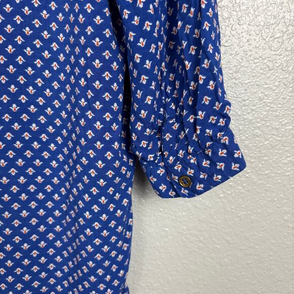 Grand & Greene Size XL Women's Blue Long Sleeve Tunic Style V-Neck Blouse Shirt - Picture 3 of 8